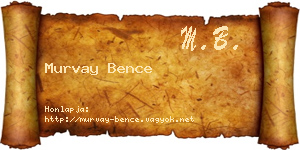 Murvay Bence névjegykártya